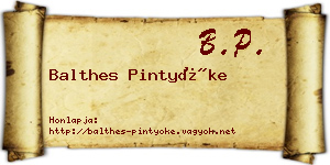 Balthes Pintyőke névjegykártya